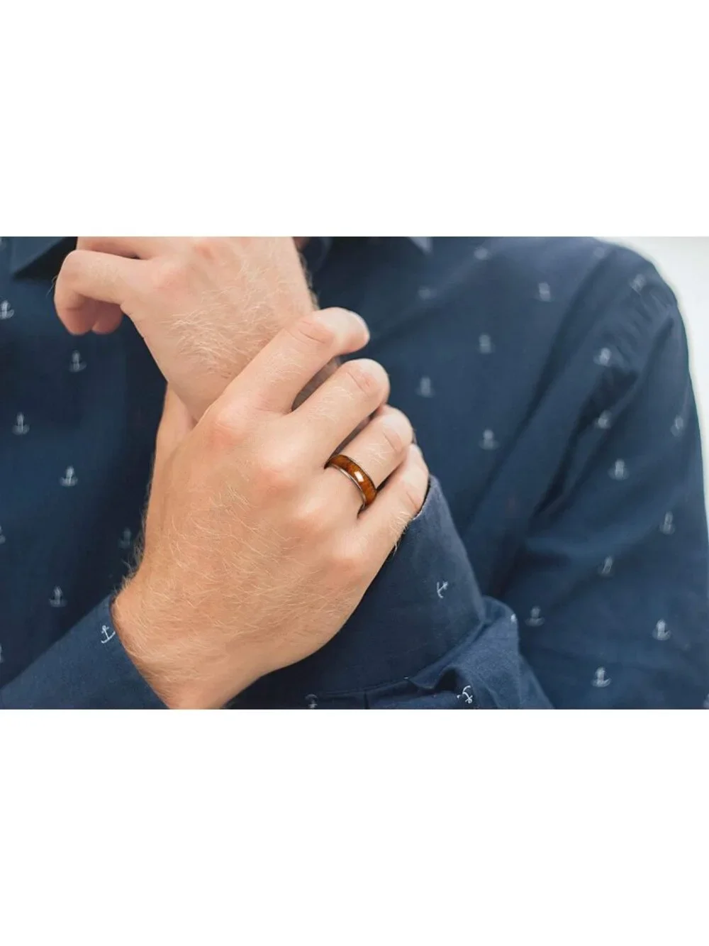 Stylish Titanium Wooden Wedding Band for Men & Women - 4-8mm Comfort Fit Ring
